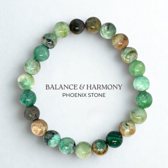 Phoenix Stone Gemstone Bracelet 8MM | Handmade Crystal Healing Jewelry - Picture 6 of 11